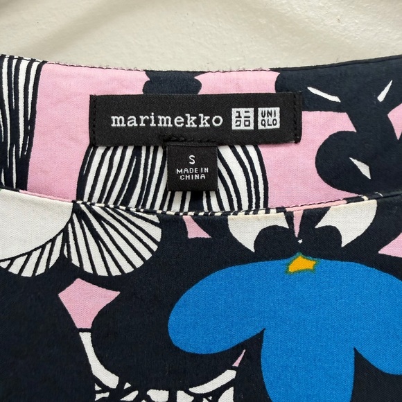 Marimekko x Uniqlo A line Floral Dress Sleeveless Pockets Multi Size S - Picture 6 of 7